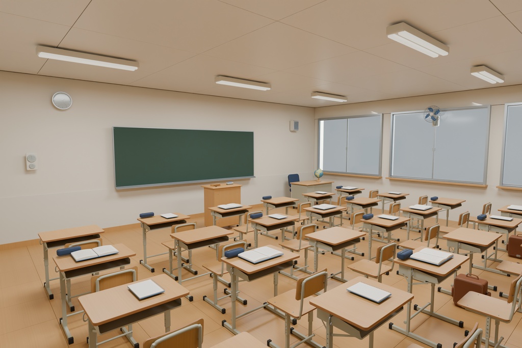 教室・学校の道具100種類＋教室内装｜Blender・GLB・FBX・Unity