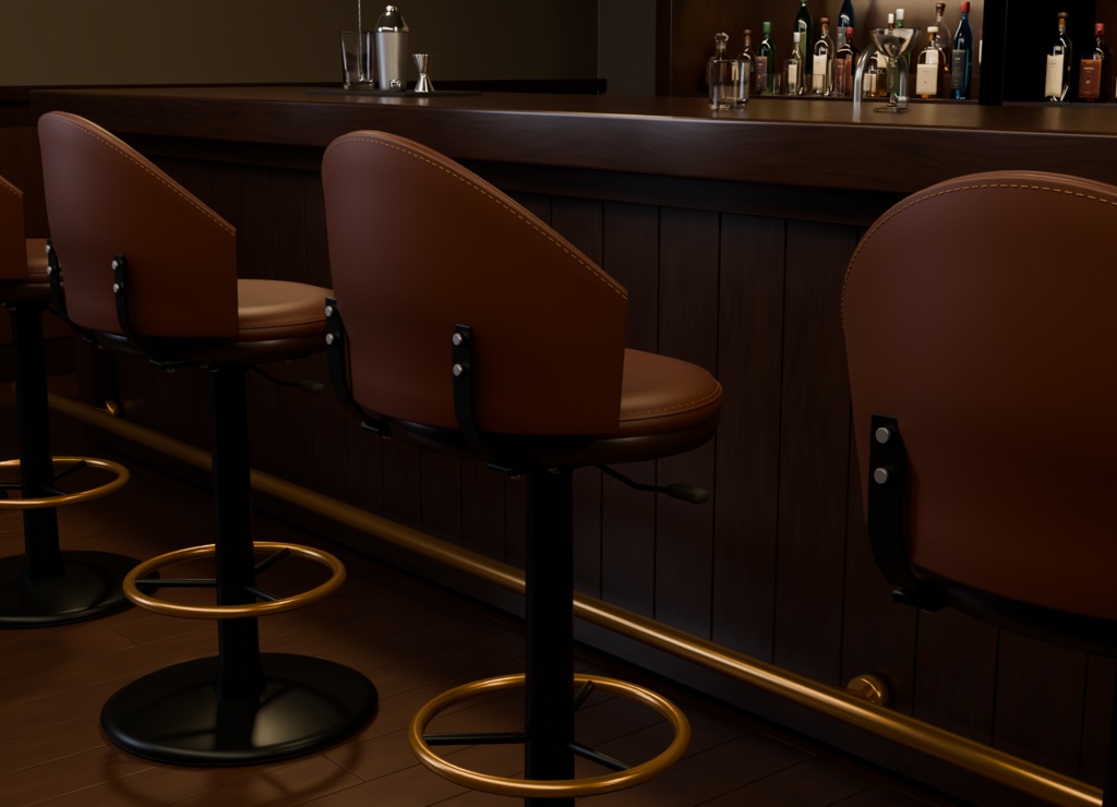 シンプルなバーカウンター|BLEND・FBX・GLB・Unity・VRC想定ワールド