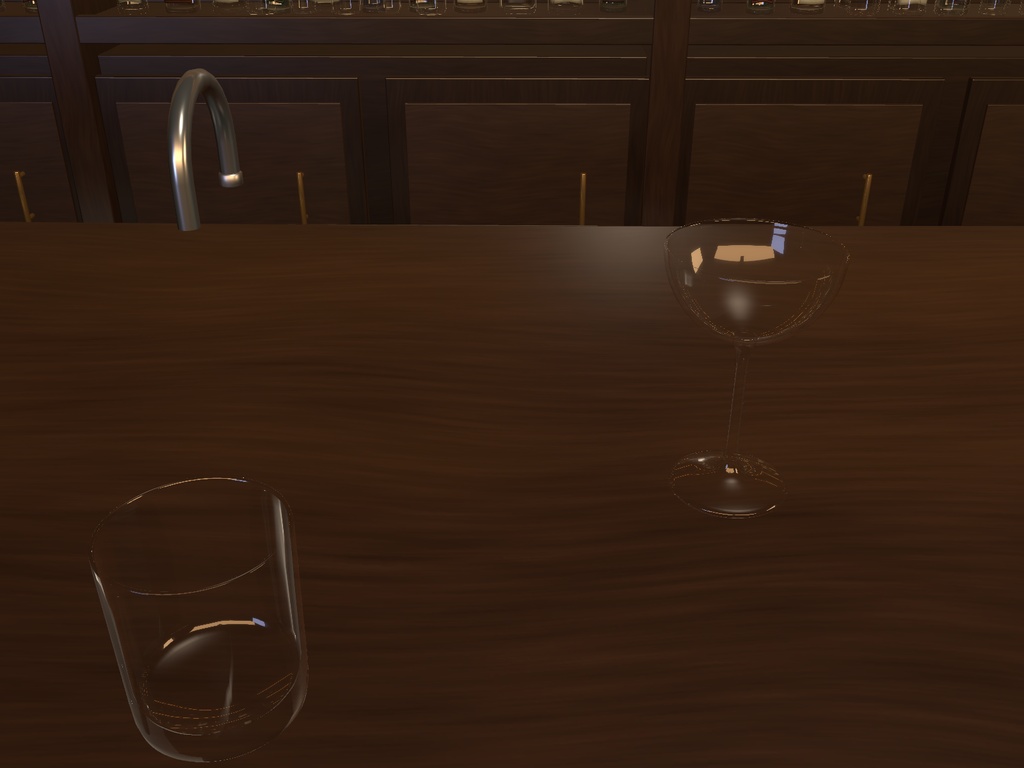 シンプルなバーカウンター|BLEND・FBX・GLB・Unity・VRC想定ワールド