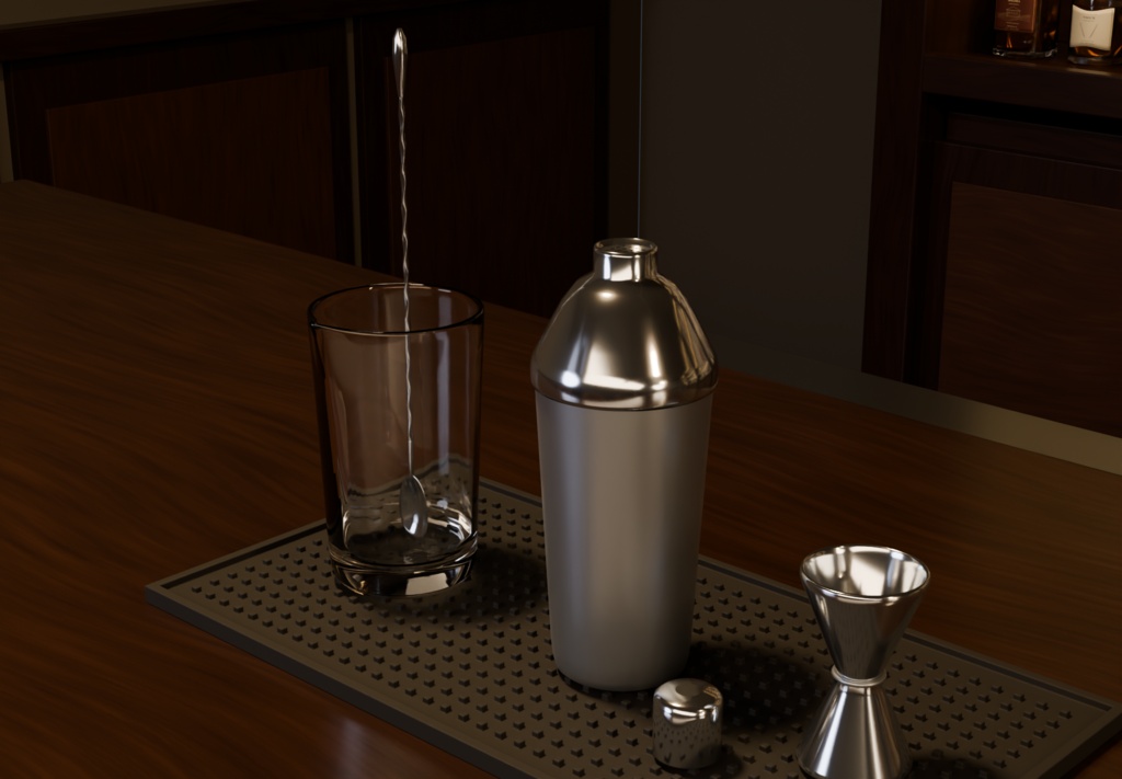 シンプルなバーカウンター|BLEND・FBX・GLB・Unity・VRC想定ワールド