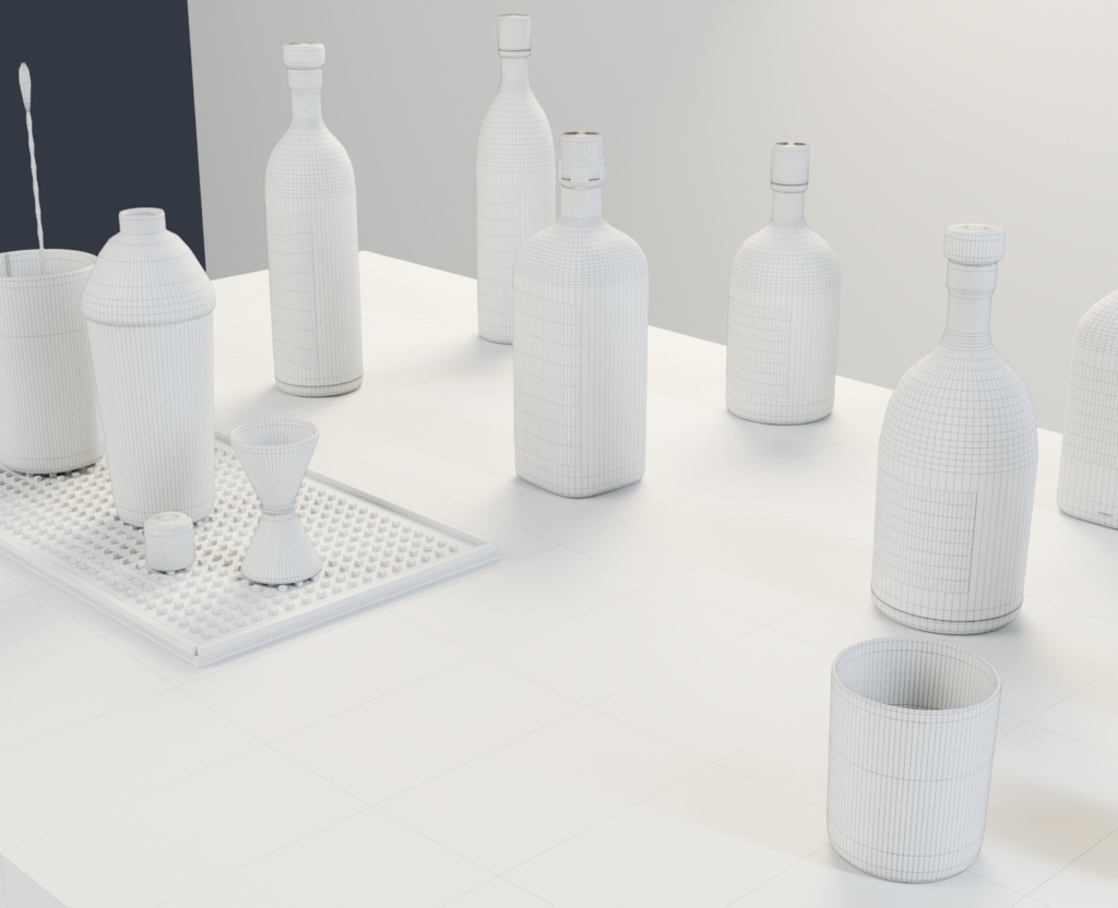 シンプルなバーカウンター|BLEND・FBX・GLB・Unity・VRC想定ワールド