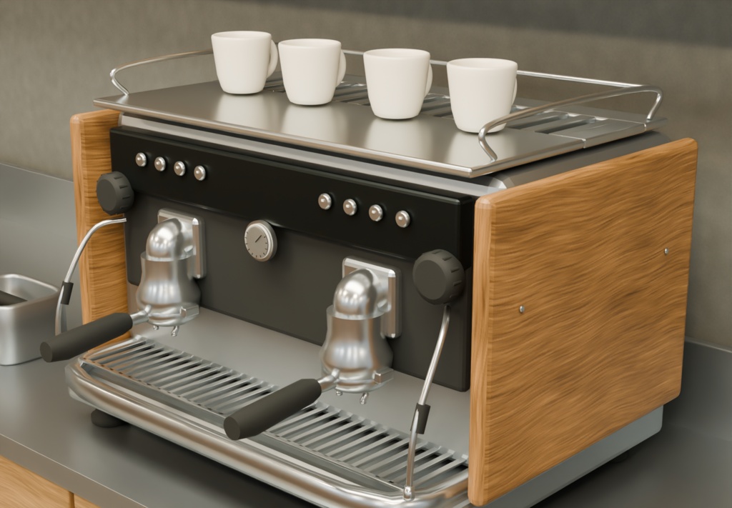 シンプルなカフェ|BLEND・FBX・GLB・VRC想定ワールド