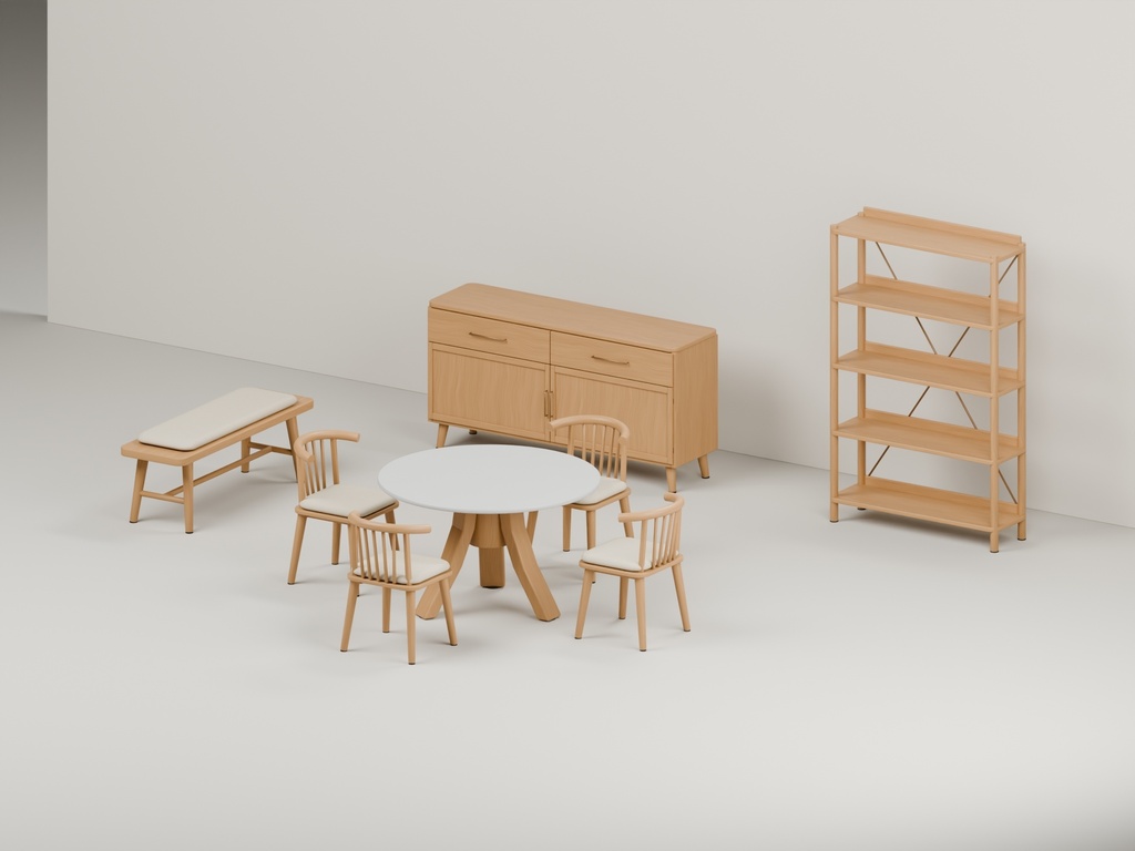 ナチュラルモダン家具36点|BLEND・FBX・GLB・Unity・VRC向け家具素材