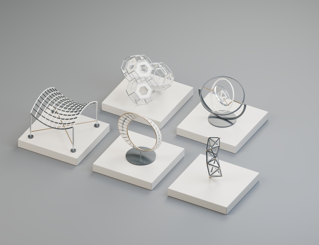 幾何学オブジェクト30点セット|BLEND・FBX・GLB・展示装飾素材