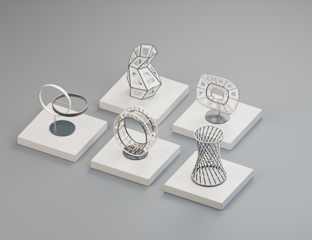 幾何学オブジェクト30点セット|BLEND・FBX・GLB・展示装飾素材