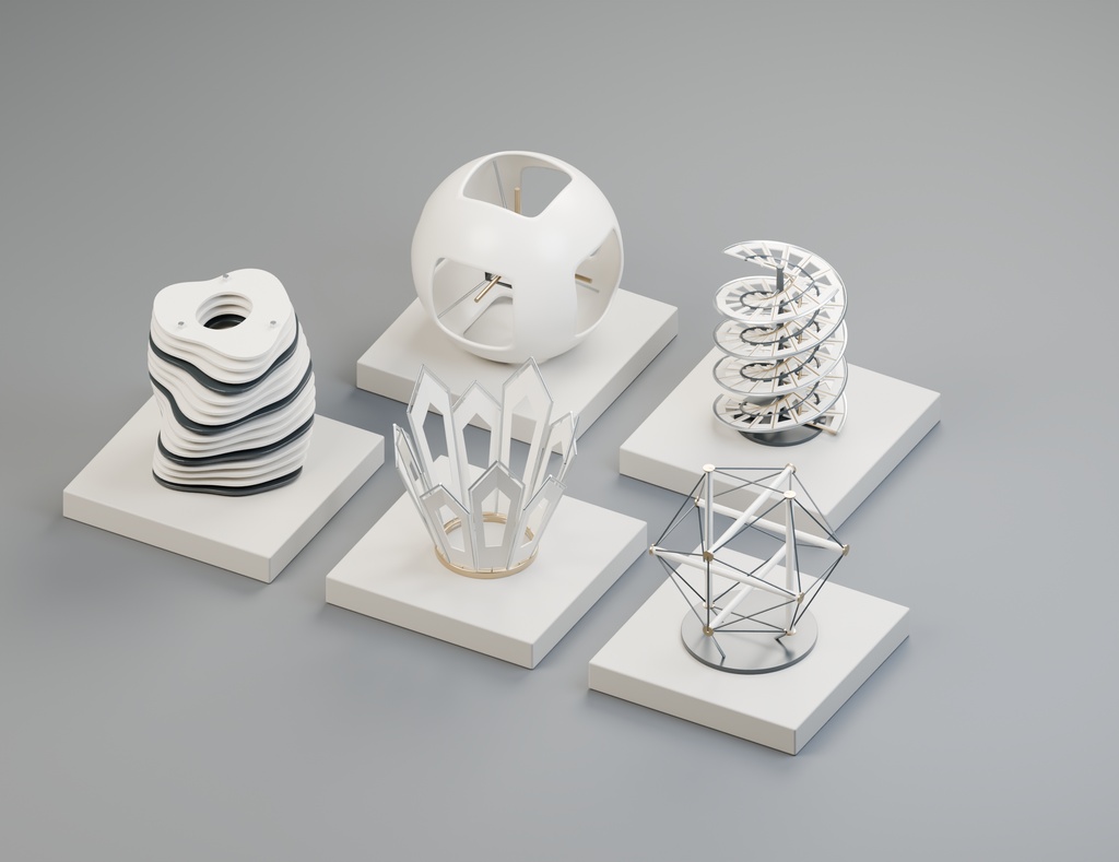 幾何学オブジェクト30点セット|BLEND・FBX・GLB・展示装飾素材