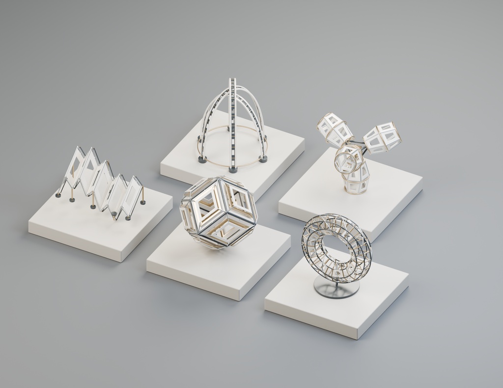 幾何学オブジェクト30点セット|BLEND・FBX・GLB・展示装飾素材