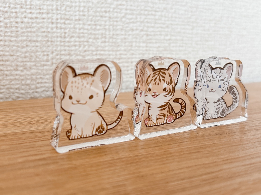 ネコ科のあかちゃんアクリルブロック