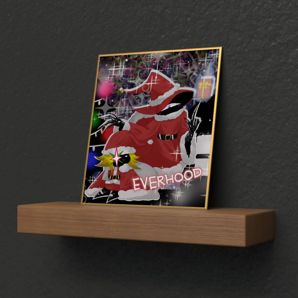 【EVERHOOD】緑の魔法使いと茶色の魔法使いのクリスマス色紙