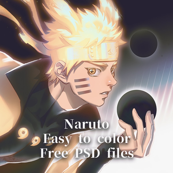 Naruto-Easy to color-Free PSD files