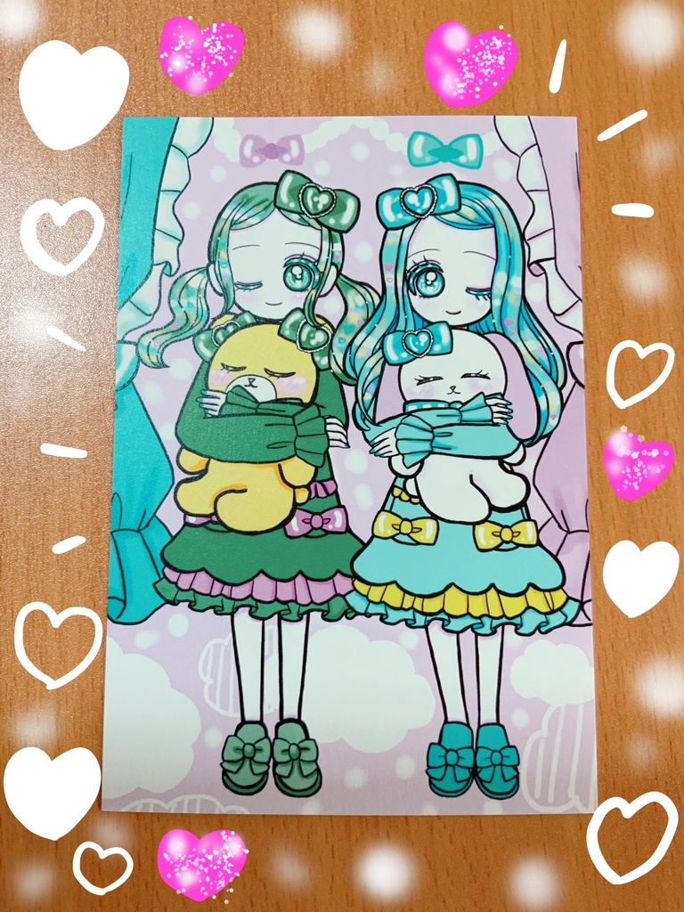 るり.みお　お気に入りのぬいぐるみと一緒におやすみなさい💤🤍ポストカード