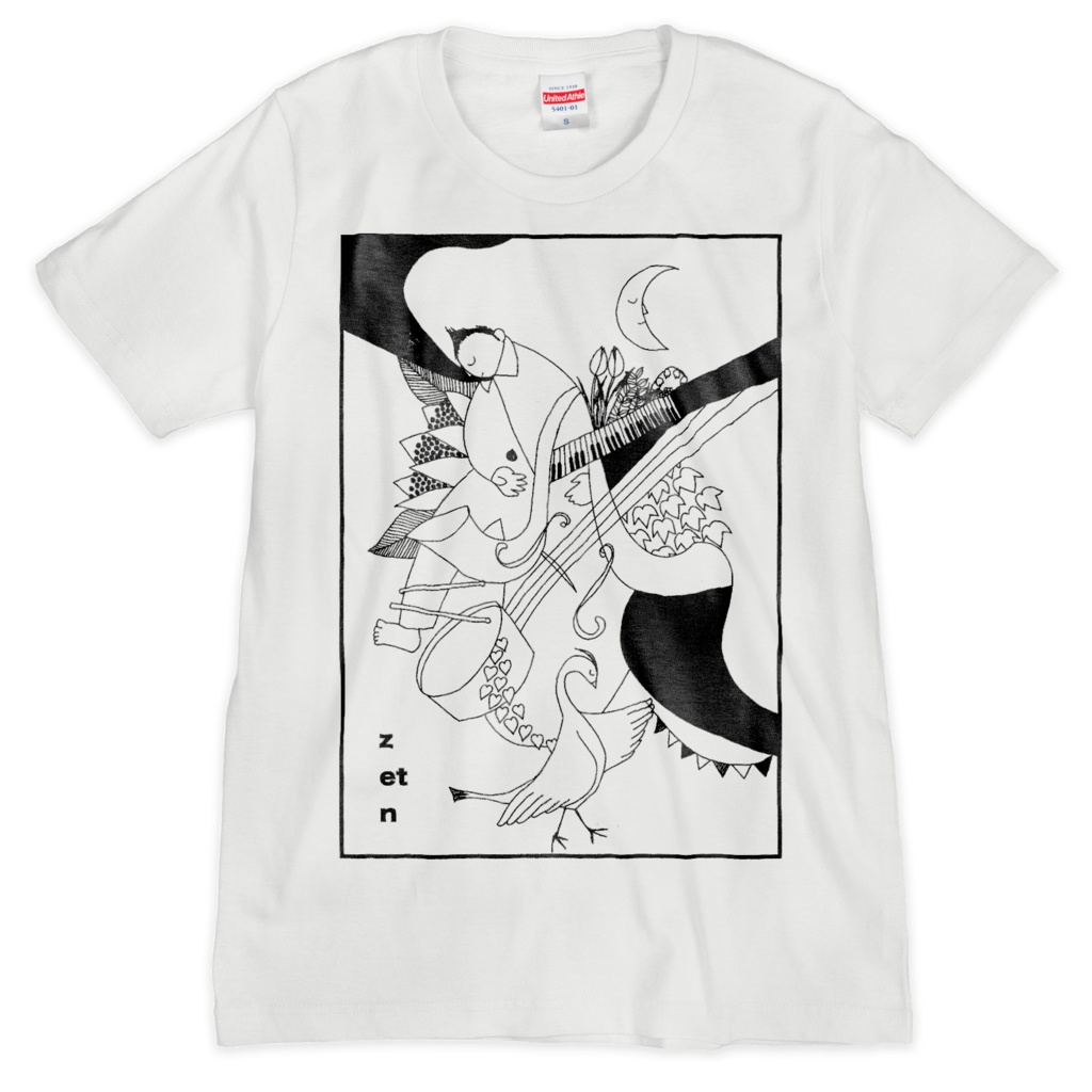 [z et n] Tシャツ - 三日月夜の音楽会
