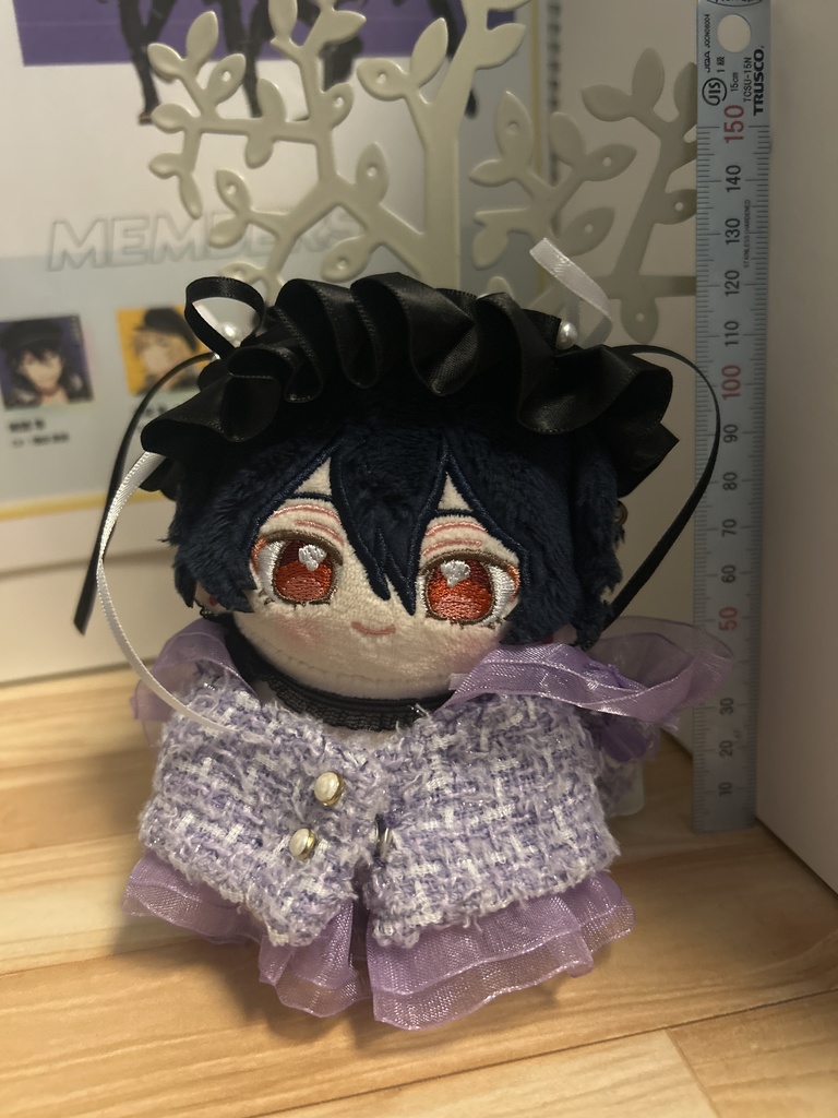 いつぬい ヘッドドレス 12cmぬい服 ハンドメイド モノトーン パール