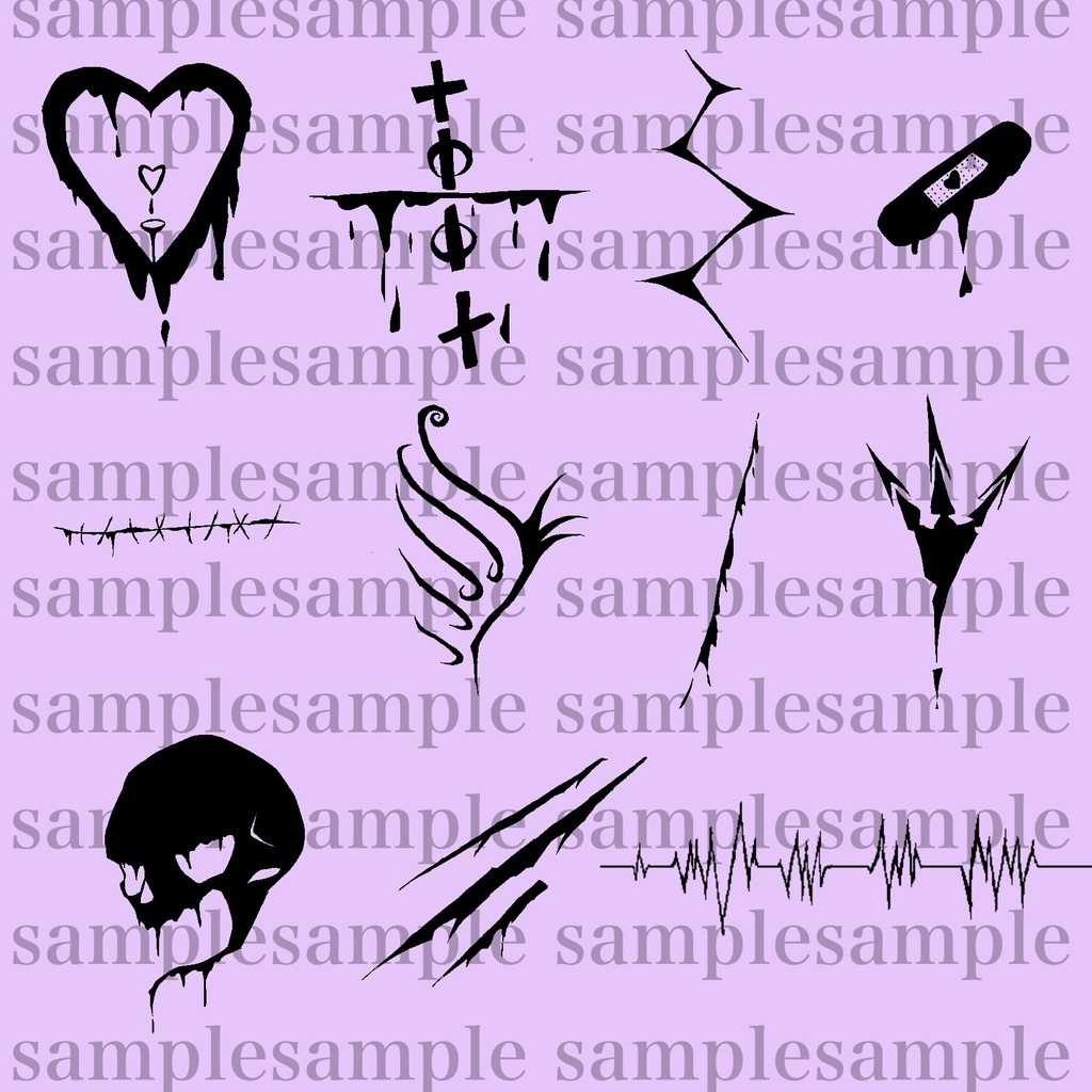 【VRChat向け】タトゥー11点セット【無料】