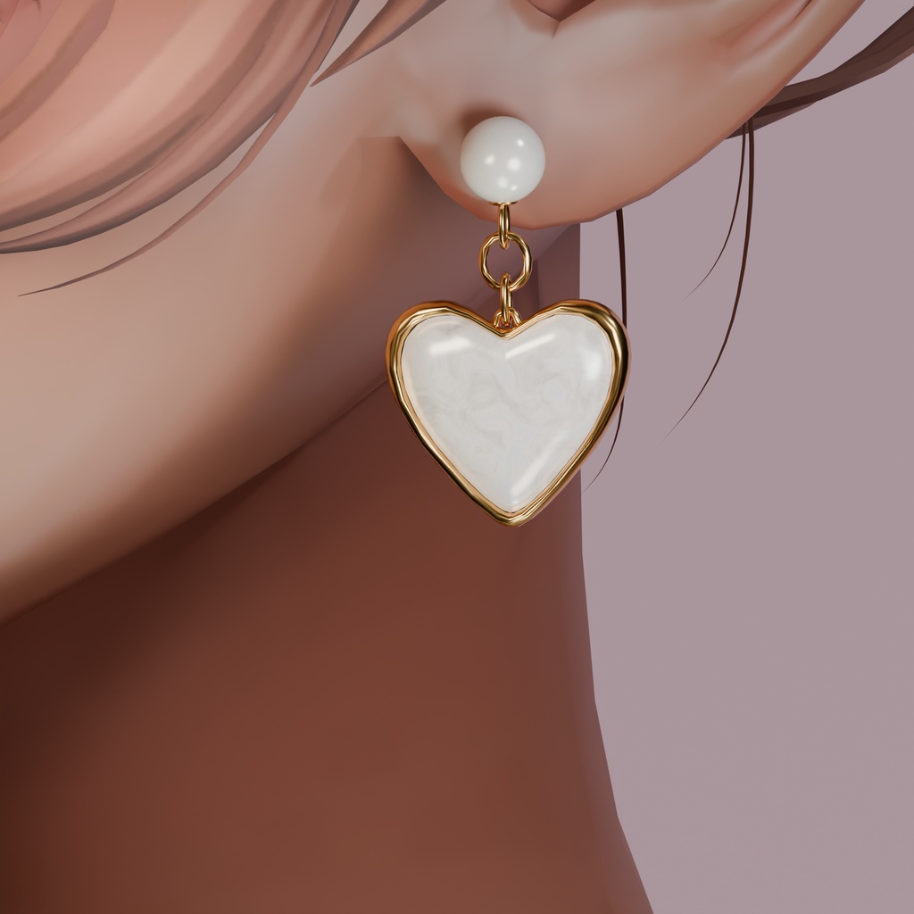 Pearl Hearts Earrings ♡