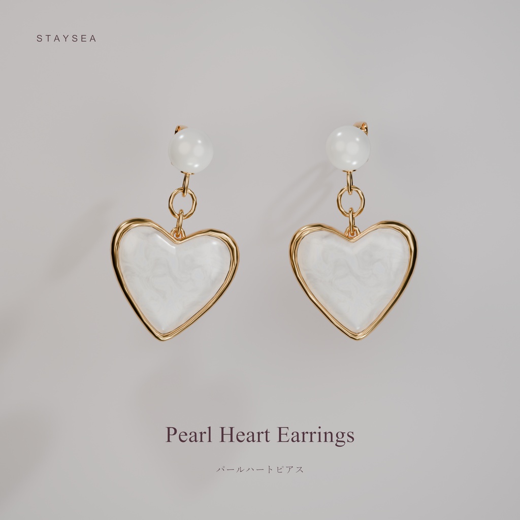 Pearl Hearts Earrings ♡