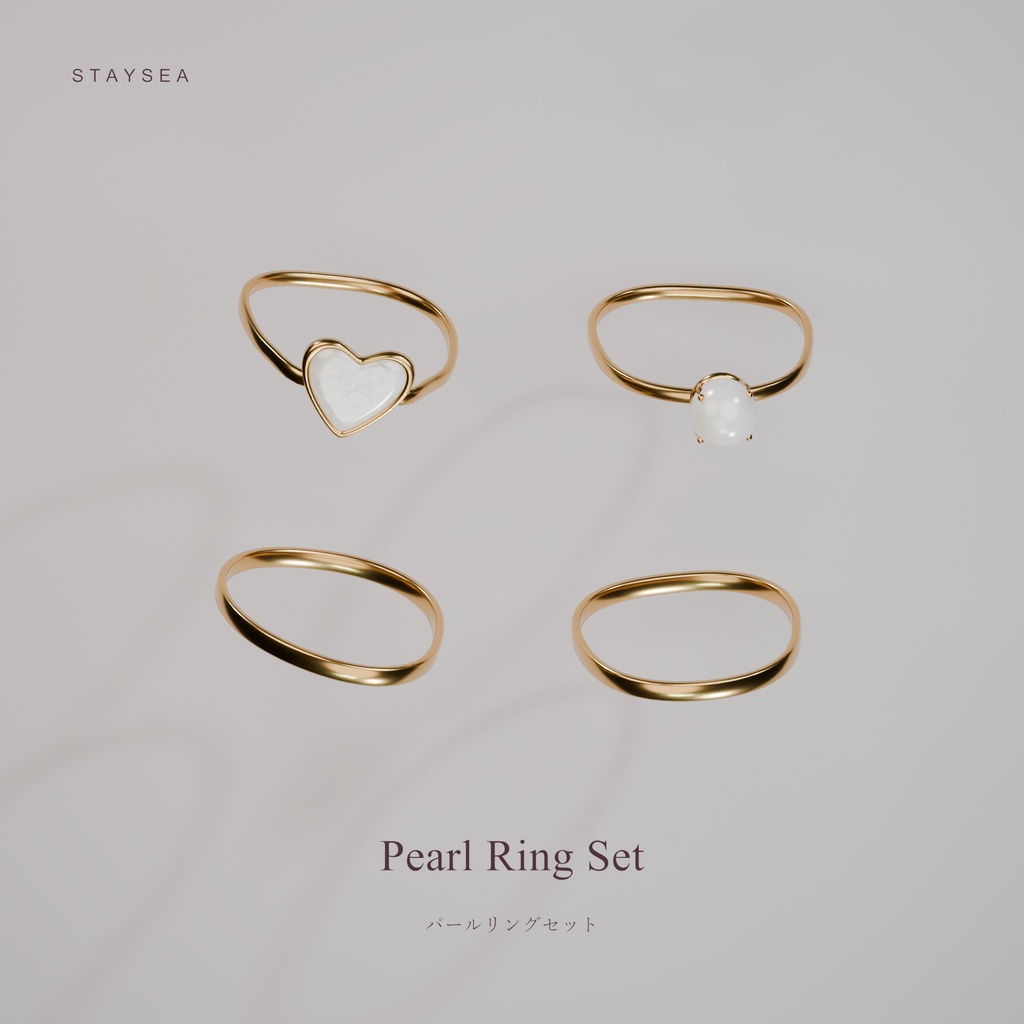 Pearl Hearts Rings ♡