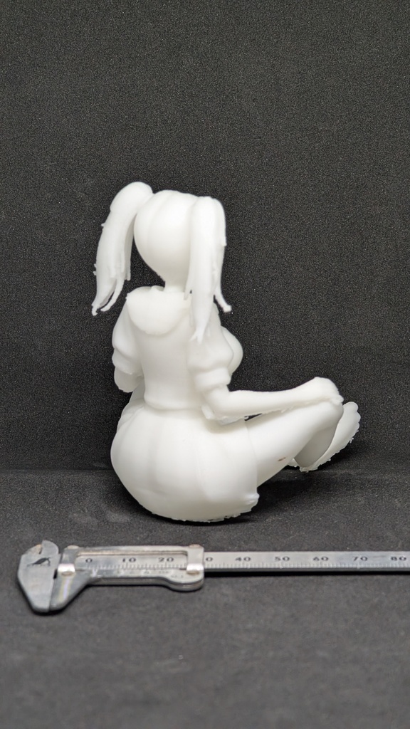 【テスト出力・特別価格】3Dプリント美少女フィギュア あぐらポーズ(超柔軟TPE素材)