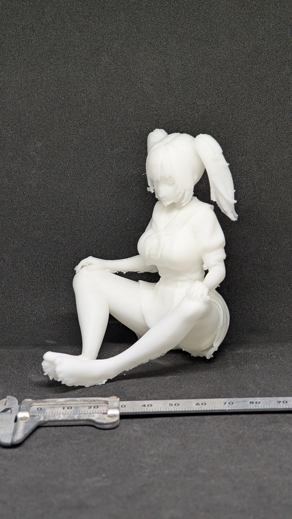 【テスト出力・特別価格】3Dプリント美少女フィギュア あぐらポーズ（超柔軟TPE素材）