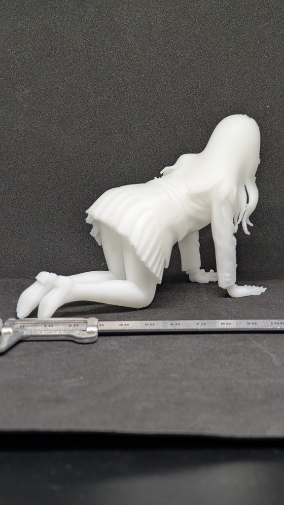 【テスト出力・特別価格】3Dスキャン リアル人物フィギュア 制服JK・四つん這い(超柔軟TPE素材)