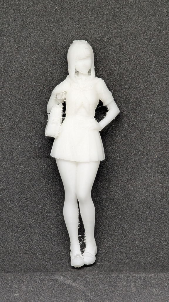 【テスト出力・特別価格】3Dスキャン リアル人物フィギュア 制服JK・立ち姿（超柔軟TPE素材）