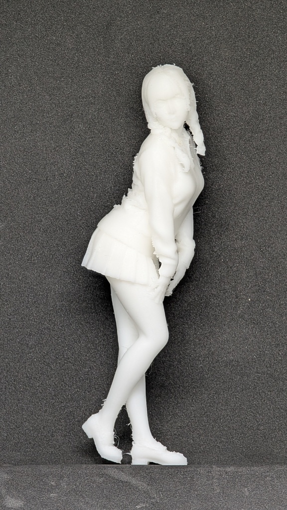 【テスト出力・特別価格】3Dスキャン リアル人物フィギュア 後ろ振り向きJK（超柔軟TPE素材）