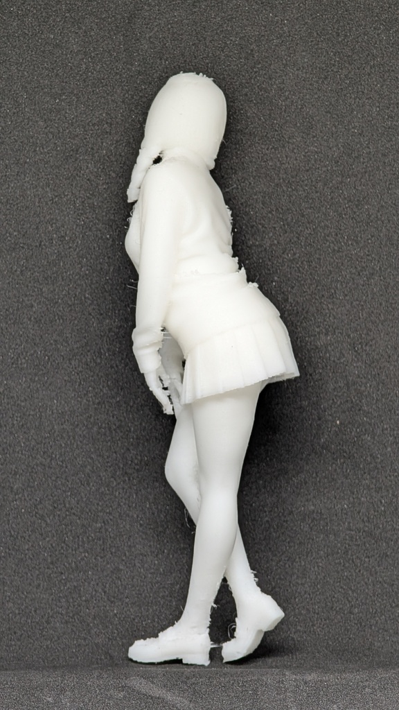 【テスト出力・特別価格】3Dスキャン リアル人物フィギュア 後ろ振り向きJK(超柔軟TPE素材)