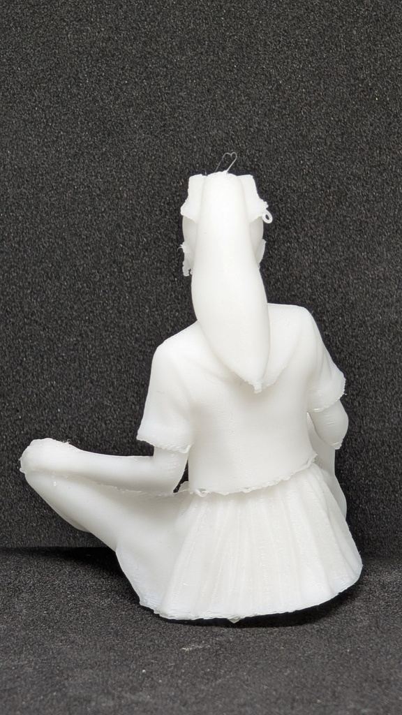 【テスト出力・特別価格】3Dプリント美少女フィギュア ポニーテール制服・あぐら(超柔軟TPE素材)