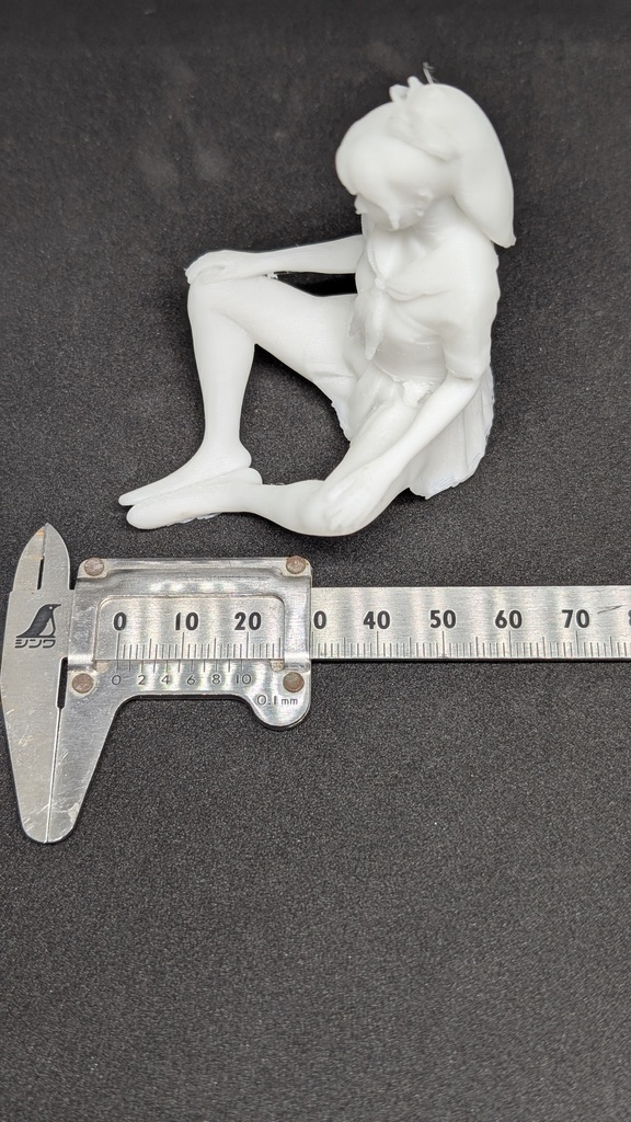 【テスト出力・特別価格】3Dプリント美少女フィギュア ポニーテール制服・あぐら(超柔軟TPE素材)