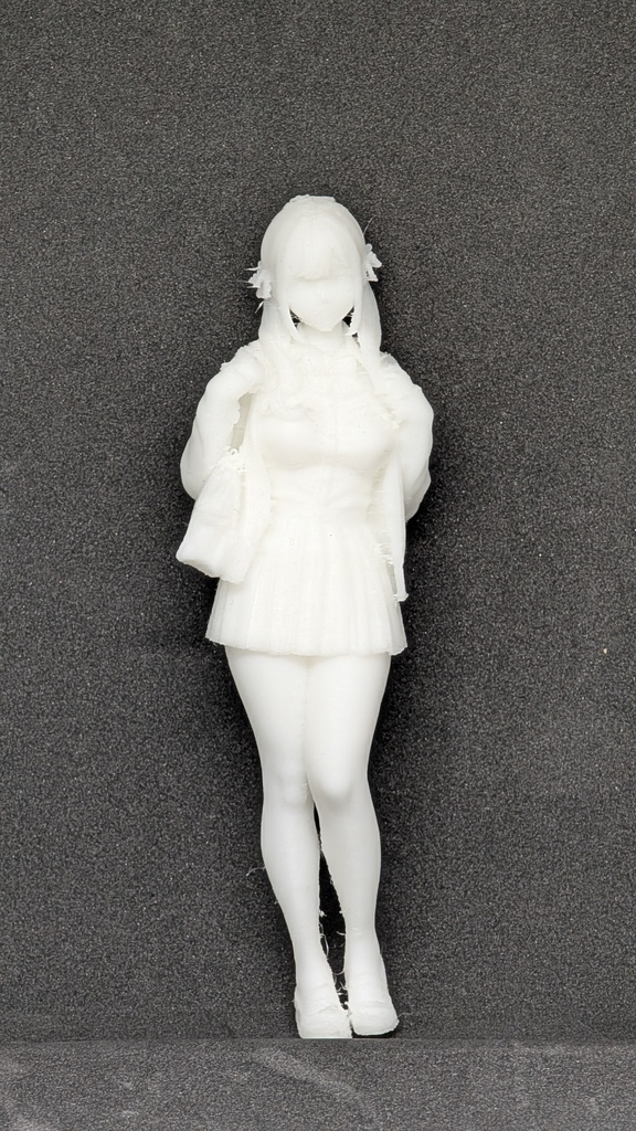 【テスト出力・特別価格】3Dスキャン リアル人物フィギュア ツインテールJK・立ち姿（超柔軟TPE素材）