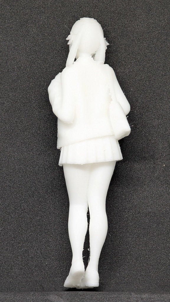 【テスト出力・特別価格】3Dスキャン リアル人物フィギュア ツインテールJK・立ち姿(超柔軟TPE素材)
