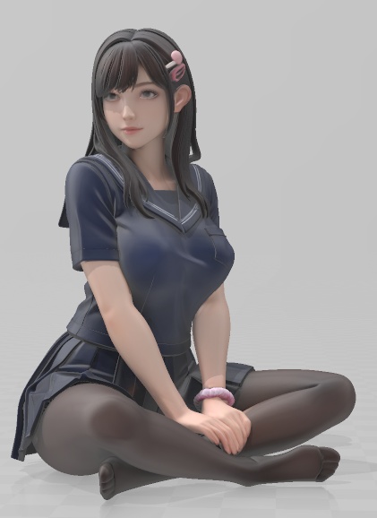 欲望を刺激する造形美。美少女フィギュア 3Dモデルデータ (.glb)[F1534]