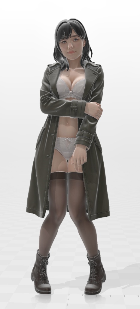 リアル人物3Dスキャンモデル / 3Dデータ (.glb)[F1732] 