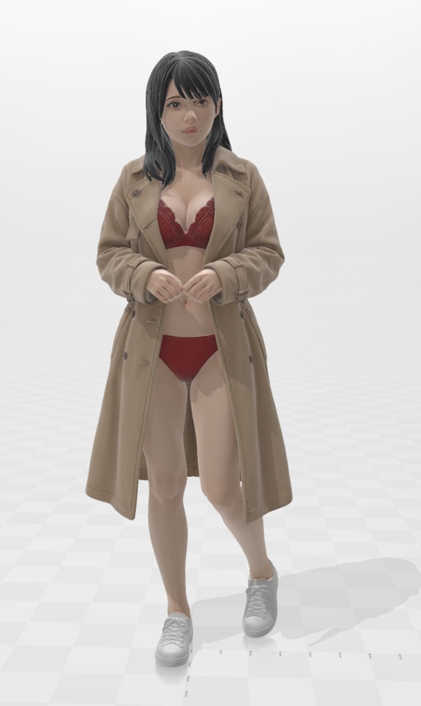 欲望を刺激する造形美。美少女フィギュア 3Dモデルデータ (.glb)[F573] 