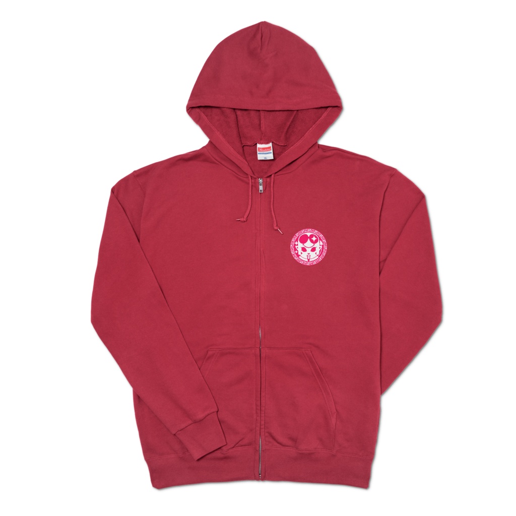 ジップパーカー(黒、赤)