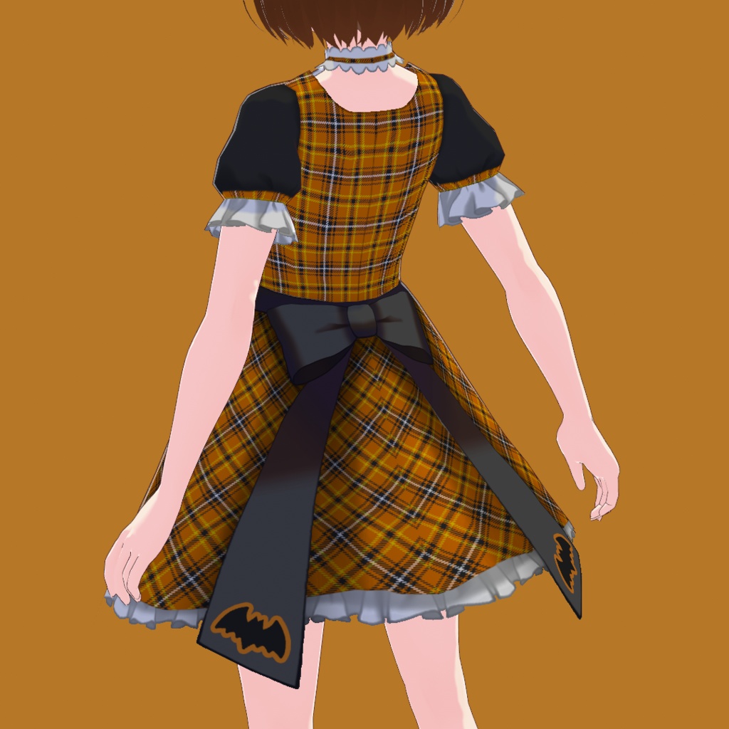 かぼちゃ色のコウモリドレス