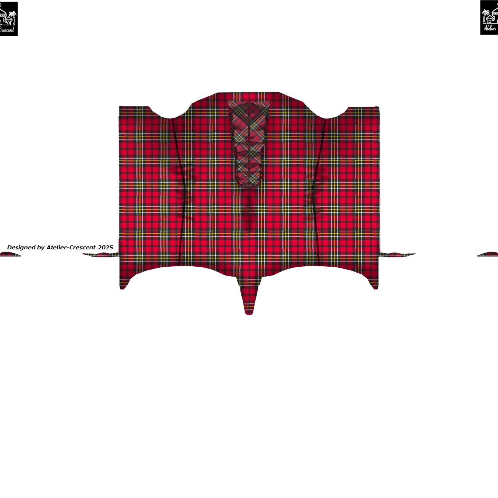 フリル付きタータンチェックの水着