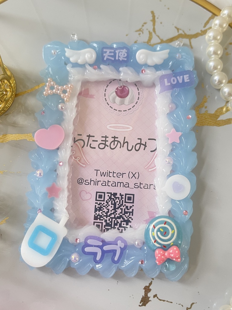 ପଓ*ホイップデコ硬質ケース*ೃ:.✧水色天使