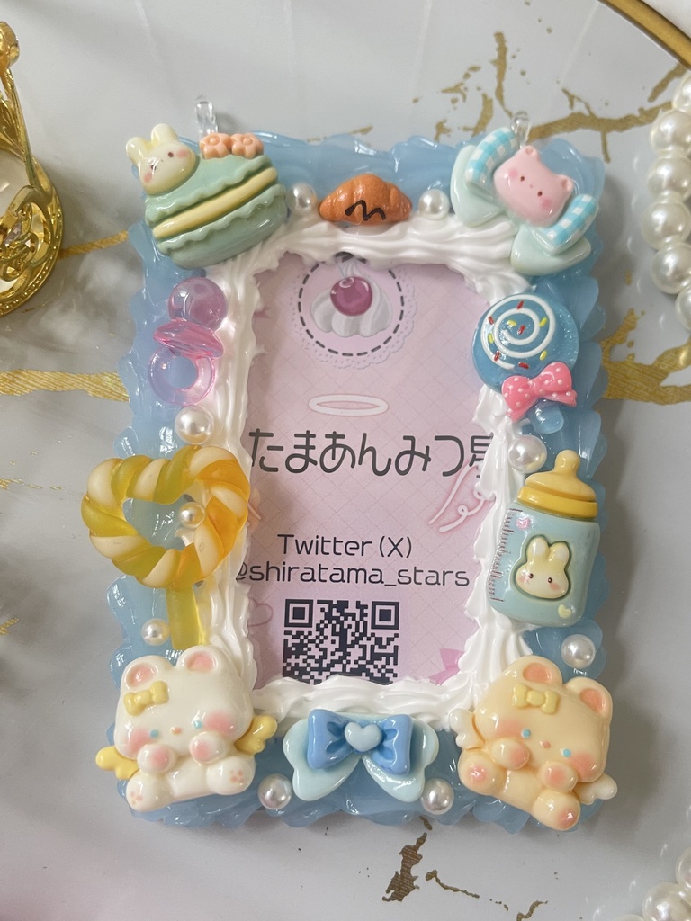 ପଓ*ホイップデコ硬質ケース*ೃ:.✧水色うさぎちゃん
