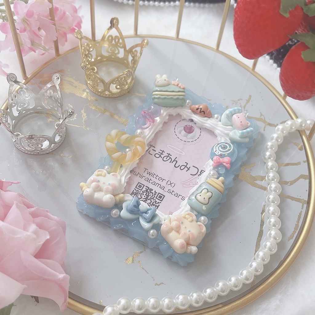 ପଓ*ホイップデコ硬質ケース*ೃ:.✧水色うさぎちゃん