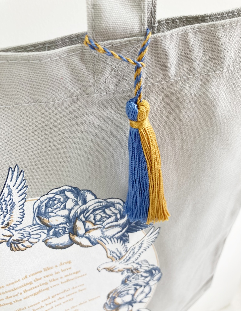 トートバッグ (falling)roses,doves,lovers.(ライトグレー/厚地)