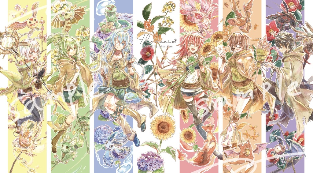 Flowers-六霊使いと季節の花々 プレイマット