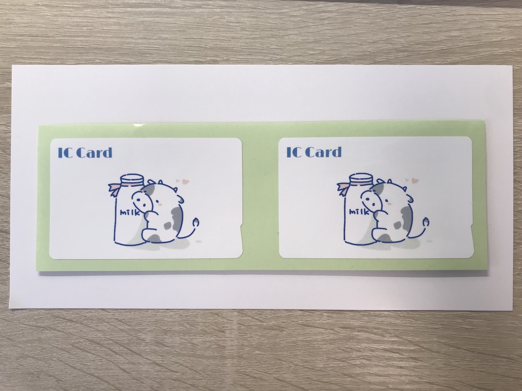 ウシとミルクのICカードステッカー