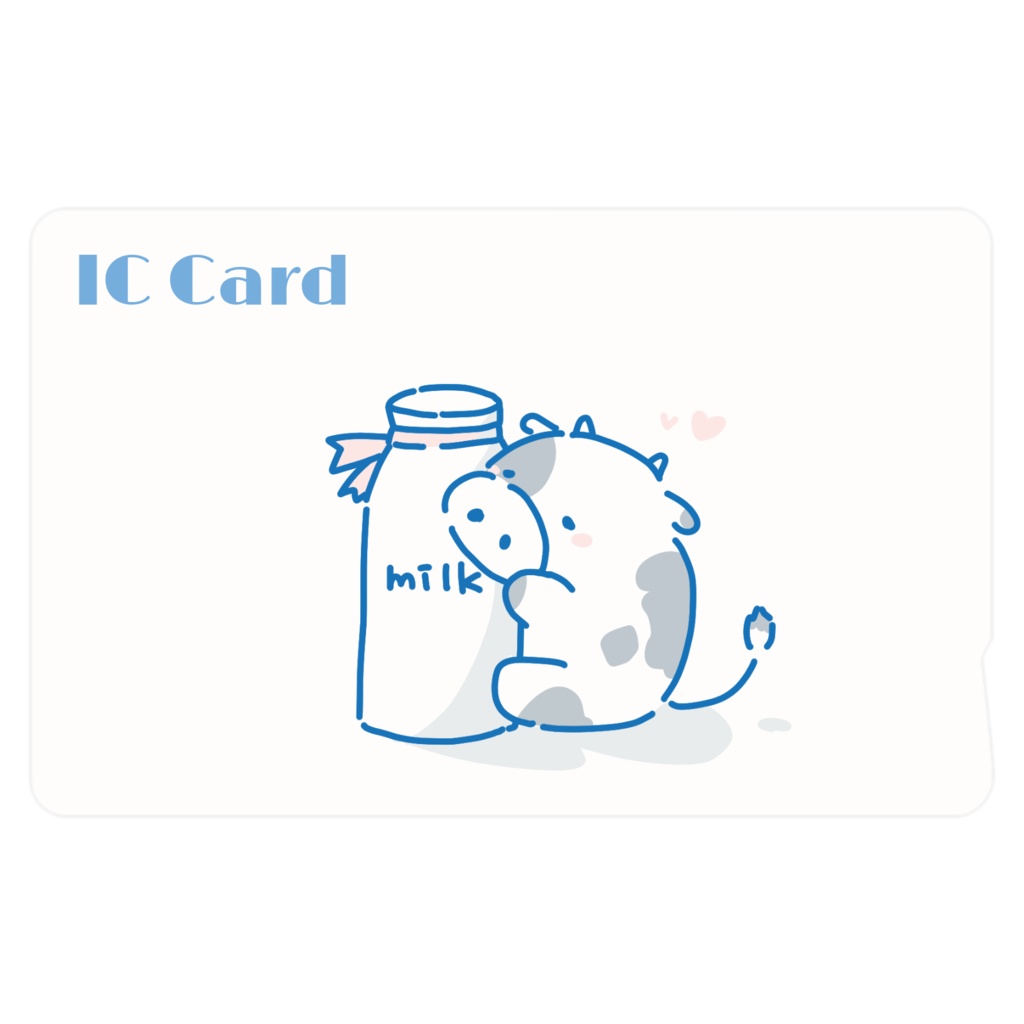 ウシとミルクのICカードステッカー