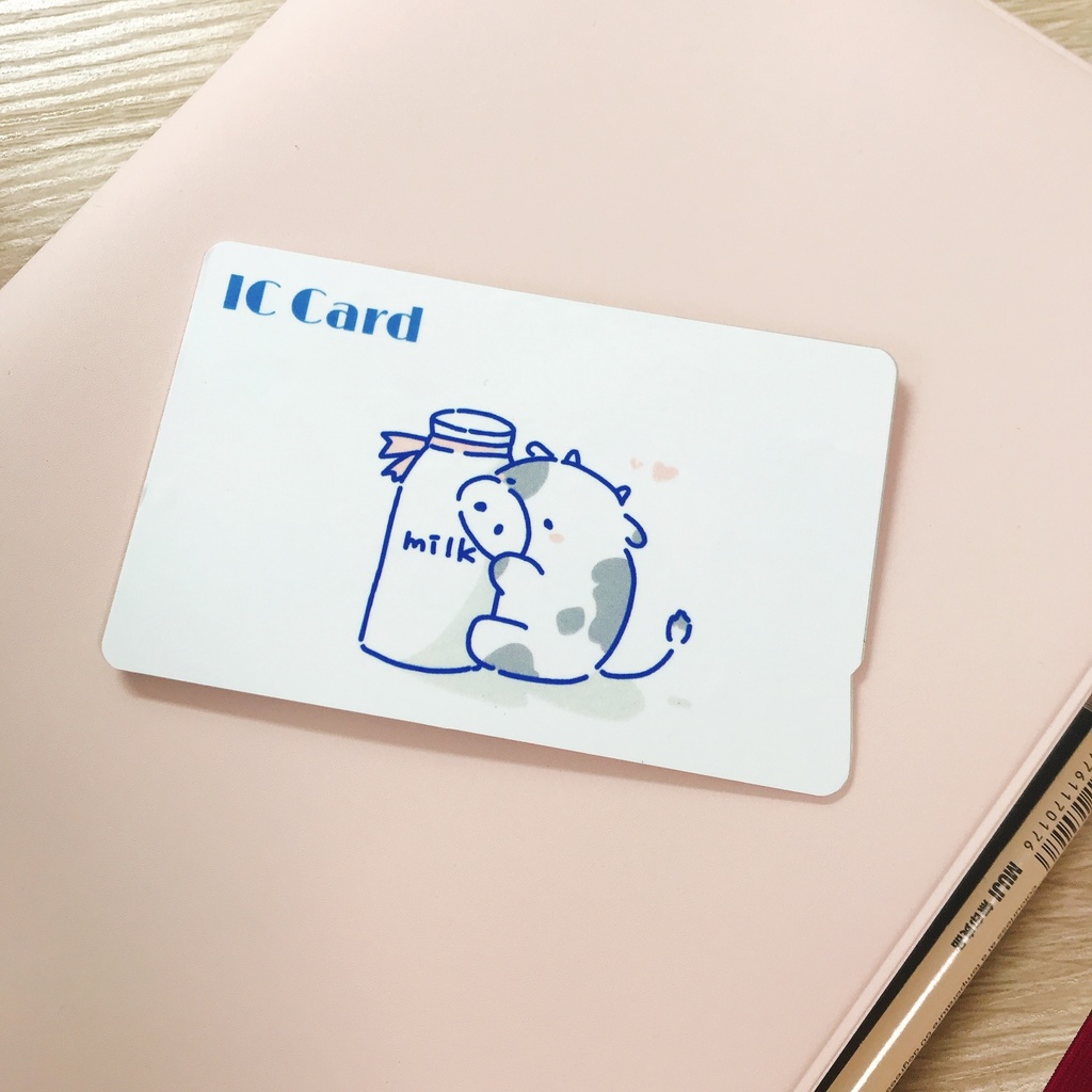 ウシとミルクのICカードステッカー