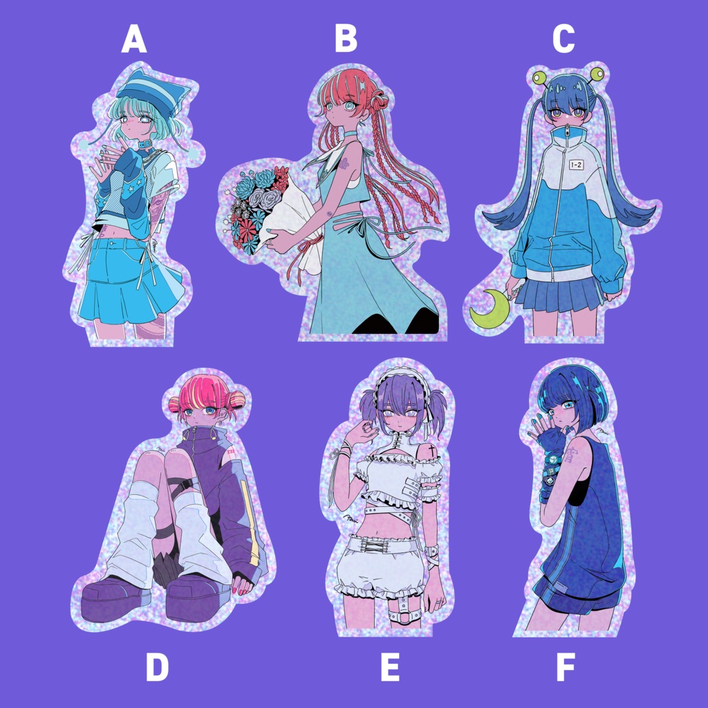 【50%OFF】グリッターステッカー