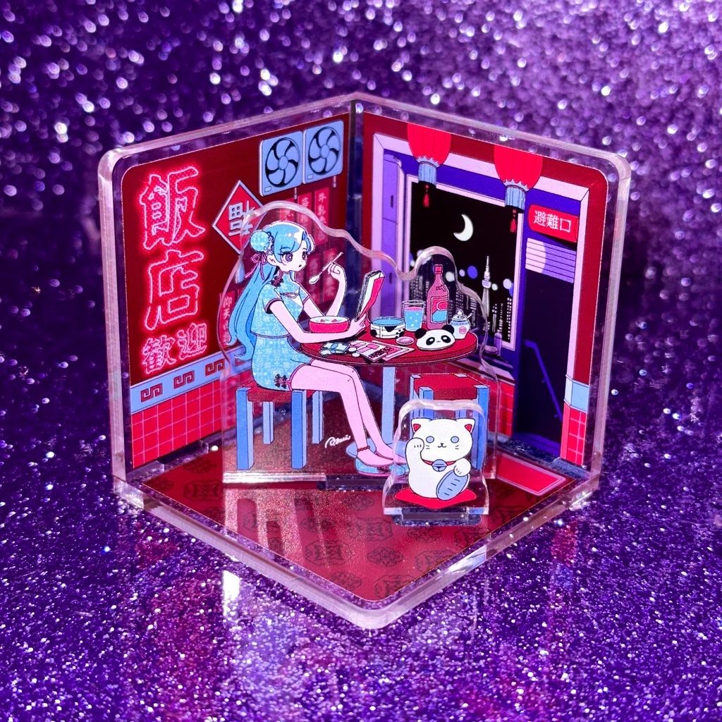 真夜中都市アクリルジオラマ【#001 下町中華 不眠飯店】