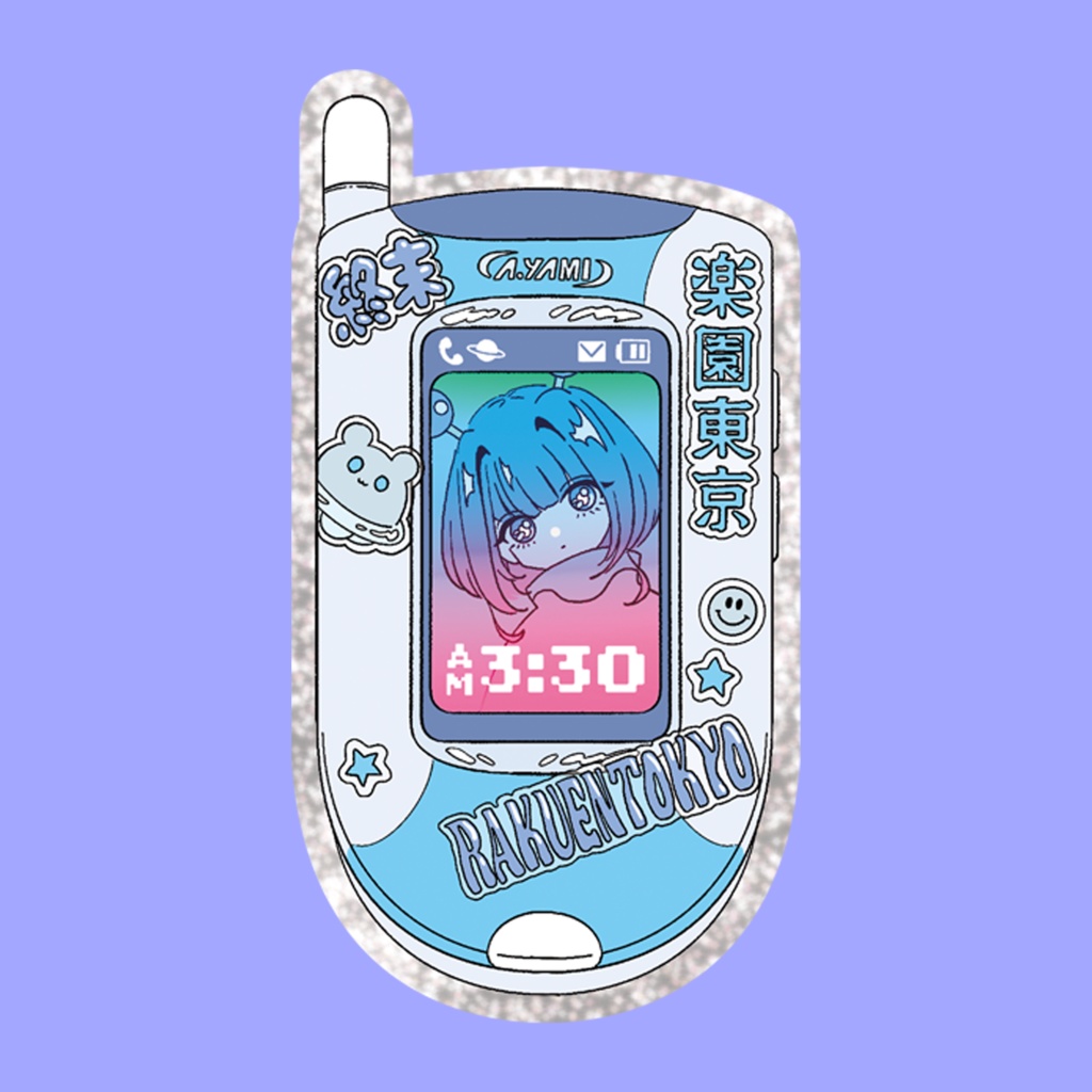 電子グリッターステッカー【ガラケー】