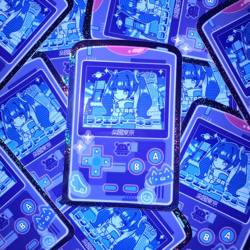 電子グリッターステッカー【ゲーム機】