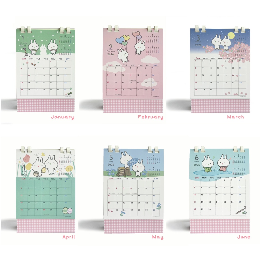 うめとわさび2026年 卓上エコリングカレンダー